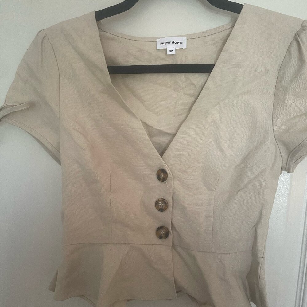 Superdown X Revolve Alana Button Front Top In Toa… - image 3